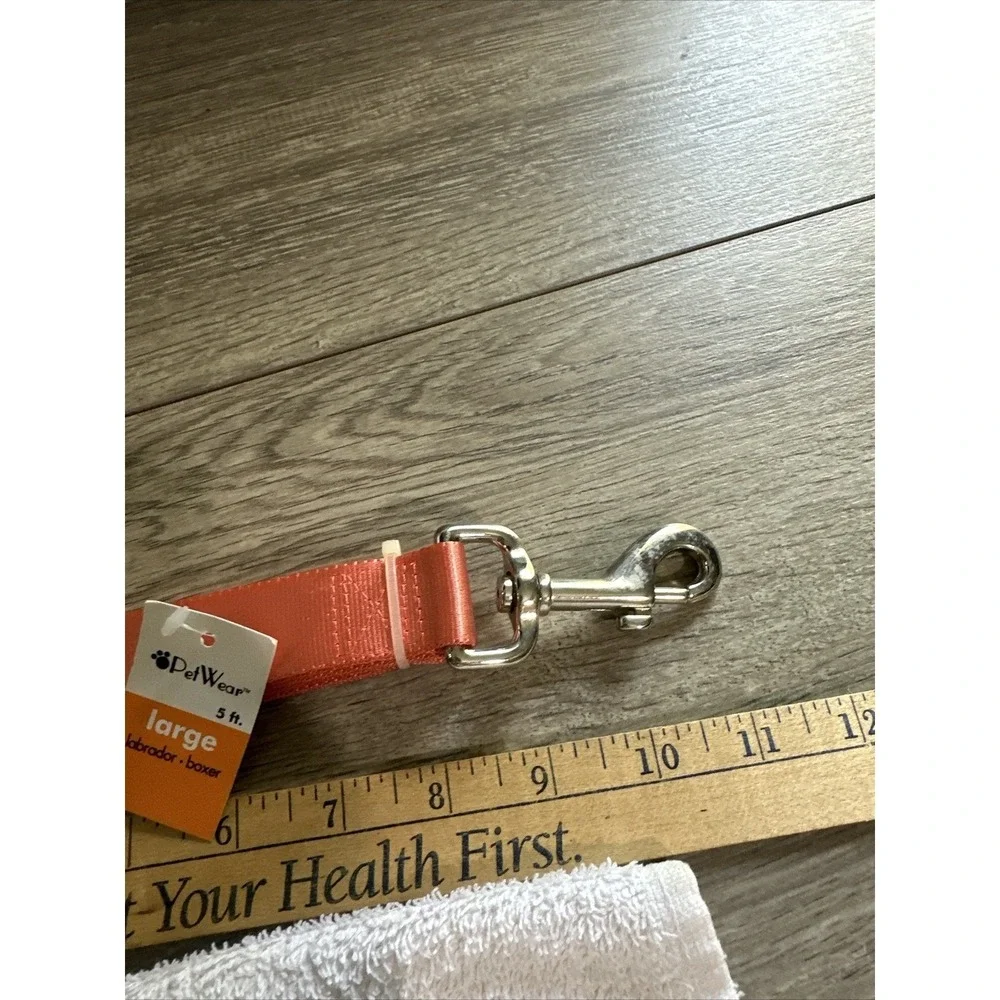 PetWear Large Dog Leash Apricot Orange 5ft x 1in Nylon Labrador Boxer #46046 NWT